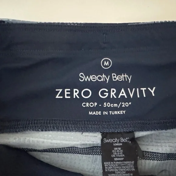 Sweaty Betty Leggings Blue White Grid Pattern 7/8 Length M - Picture 5 of 13